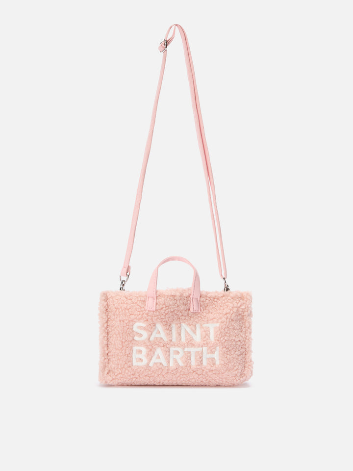 Mini borsa porta telefono Phone Bag Teddy in sherpa rosa