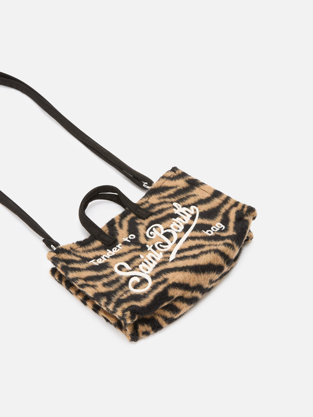 Phone Bag in felt with zebra print