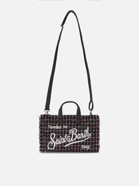 Mini Phone Bag Tweed in black lurex tweed