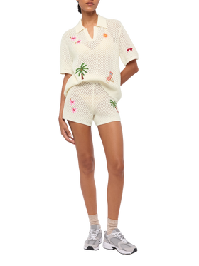 Pixie embroidered knit polo