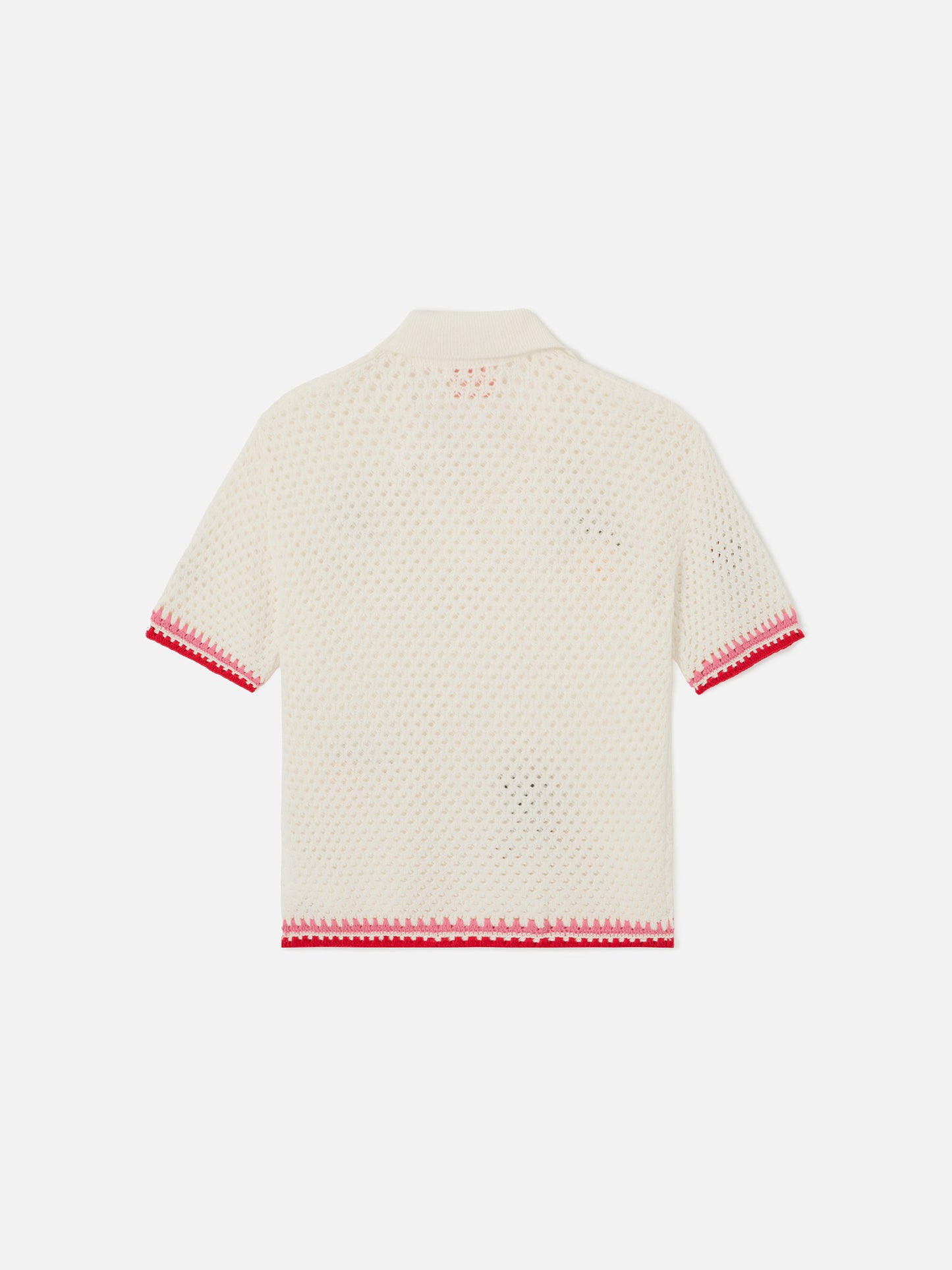 Pixie Jr Polo in white cotton blend with embroidered patches