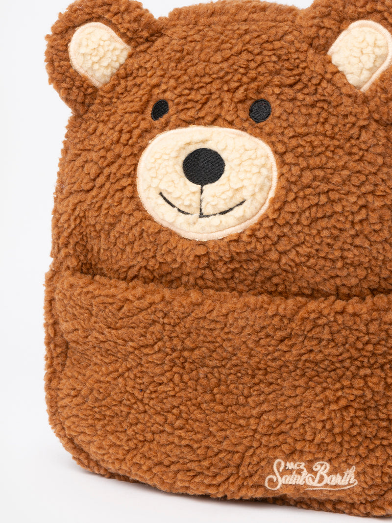 Plush backpack with teddy shape