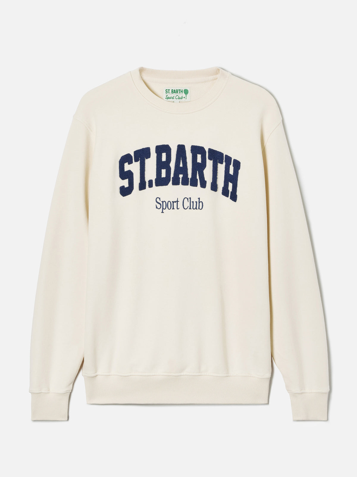 Sweat-shirt Ponza en coton crème avec logo Sport Club en relief effet éponge 