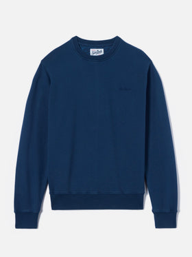 Navy blue Ponza sweatshirt in cotton with St. Barth embroidery