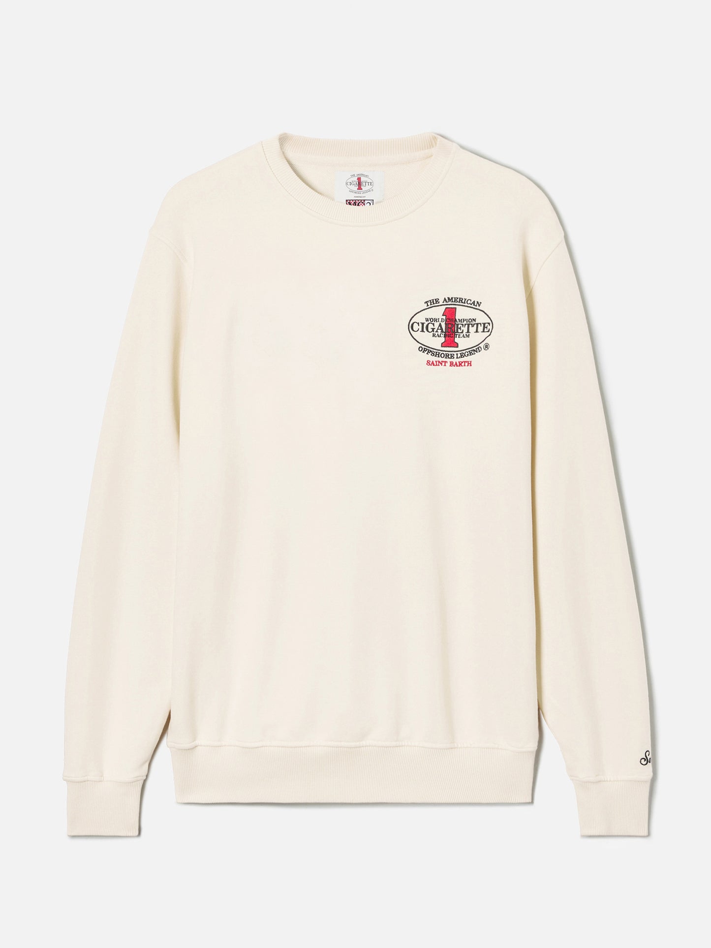 Cremefarbenes Ponza Rundhals-Sweatshirt mit Cigarette-Print | Special Edition 