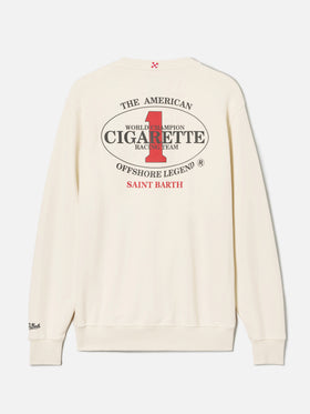 Cremefarbenes Ponza Rundhals-Sweatshirt mit Cigarette-Print | Special Edition 
