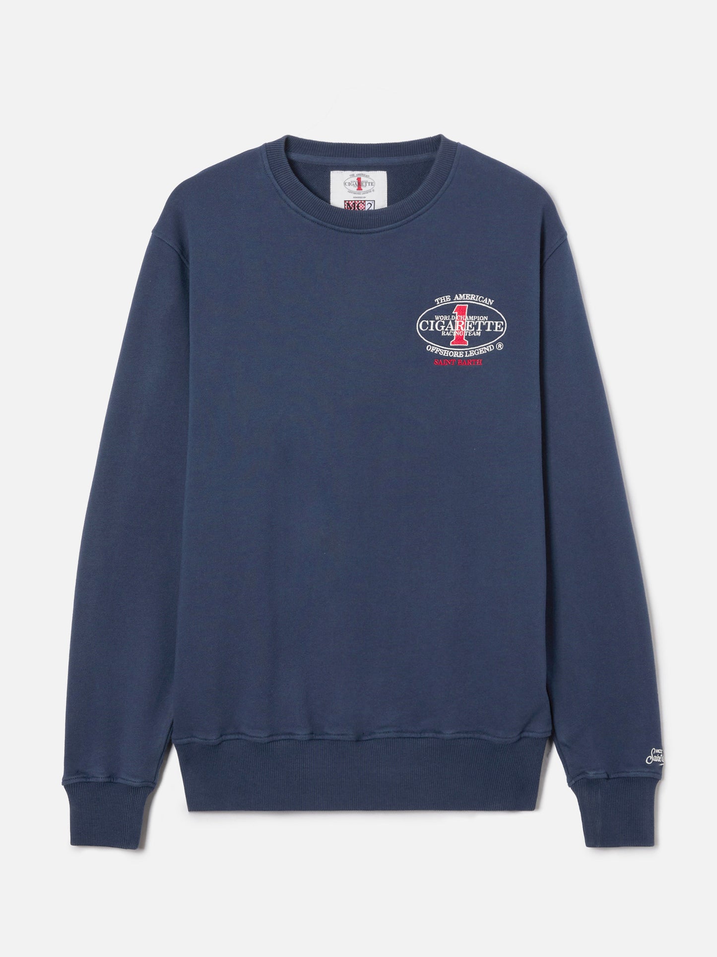 Marineblaues Ponza Rundhals-Sweatshirt mit Cigarette-Print | Special Edition 