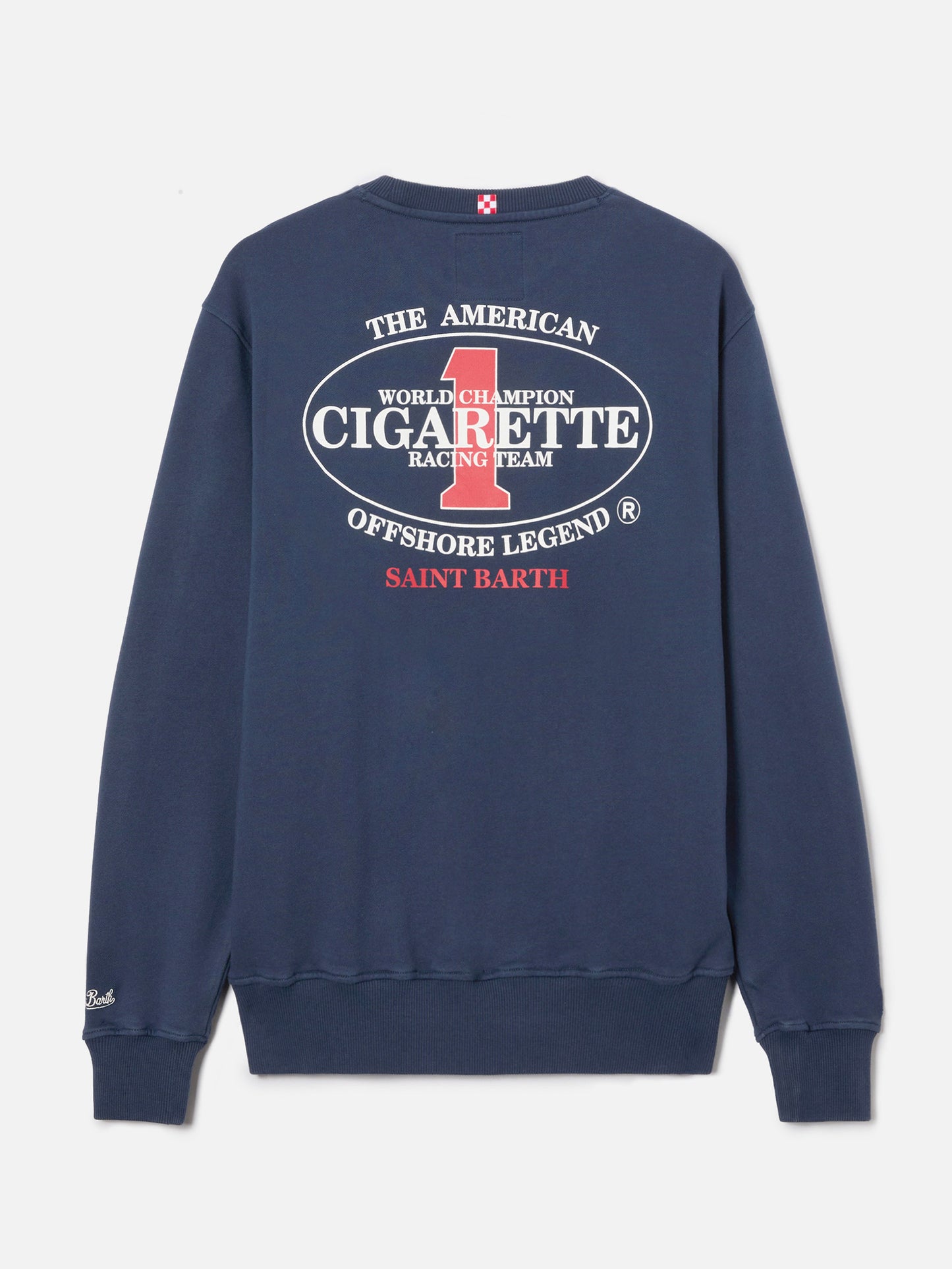 Marineblaues Ponza Rundhals-Sweatshirt mit Cigarette-Print | Special Edition 