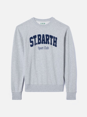 Grey Ponza cotton sweatshirt with Sport Club raised terry-effect logo