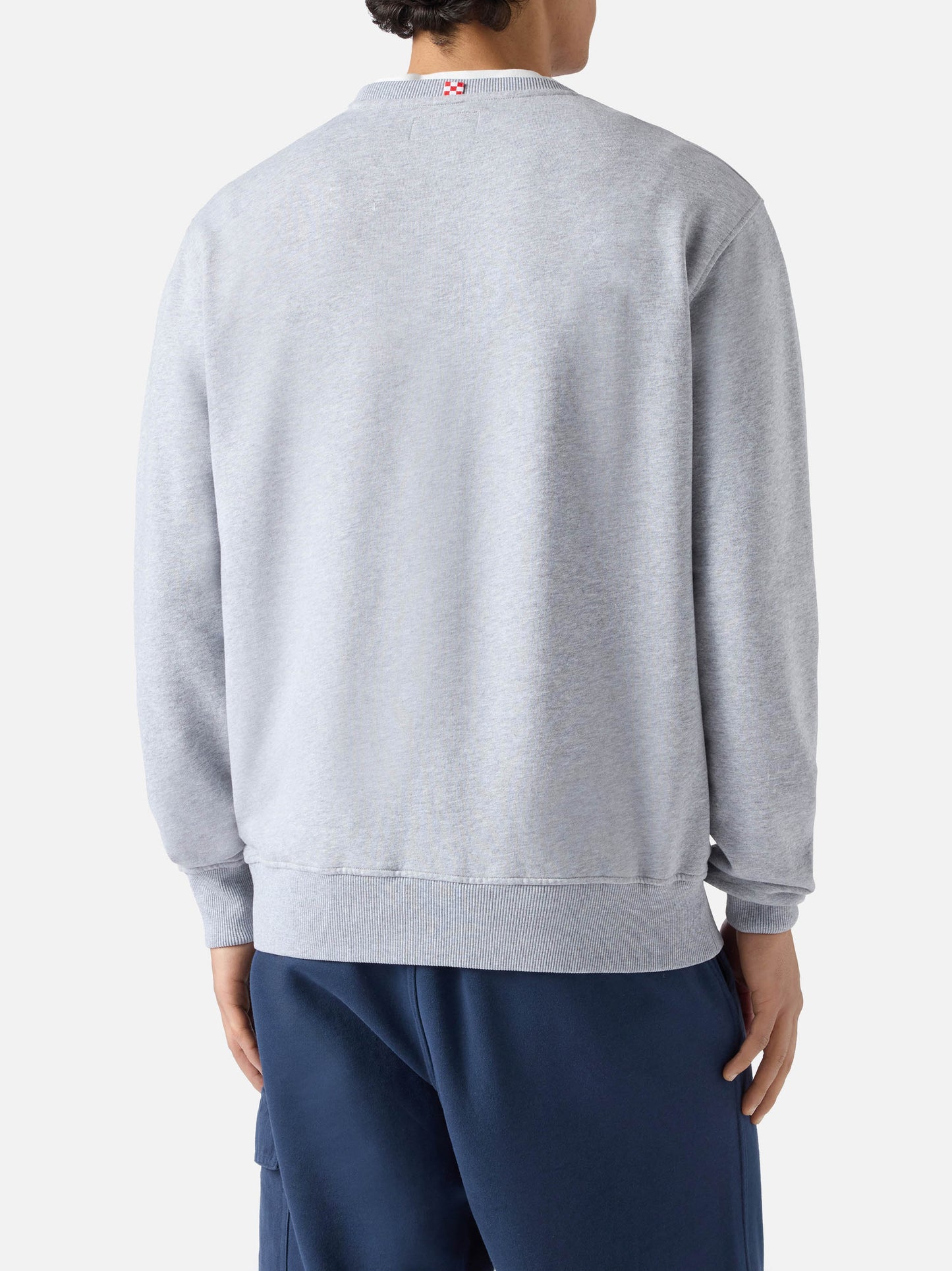 Grey Ponza cotton sweatshirt with Sport Club raised terry-effect logo