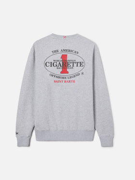 Felpa Ponza girocollo grigia con stampa Cigarette | Special Edition