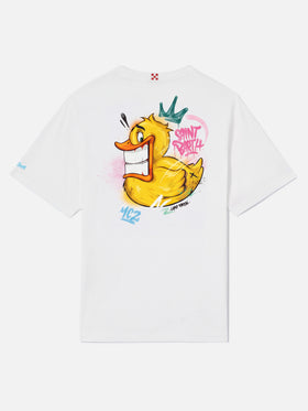 Portofino T-Shirt aus weißer Baumwolle mit Crypto Duck | Special Edition 