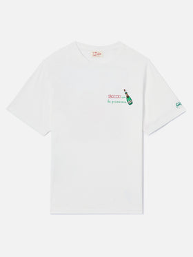 White Portofino T-shirt with Sboccio Con La Primavera embroidery