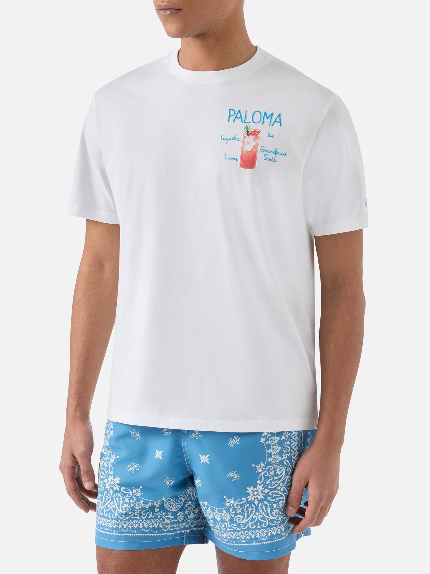 T-shirt Portofino bianca con ricamo Paloma