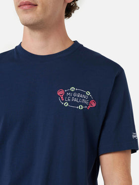 Klassisches Herren-T-Shirt aus Baumwolljersey „Portofino“ mit „Mi girano le palline“-Stickerei | INSULTI LUMINOSI SONDEREDITION