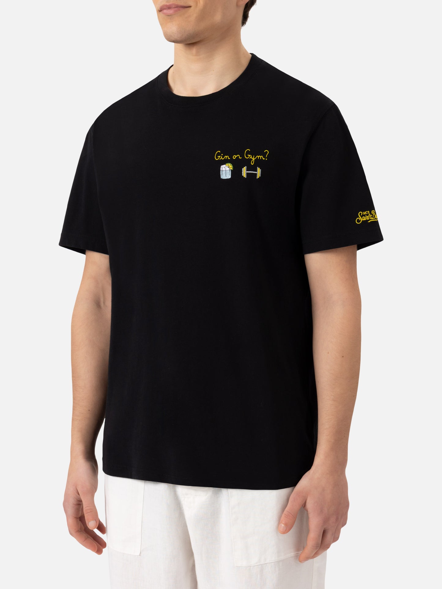 T-shirt Portofino in jersey di cotone classic fit con ricamo Gin or Gym