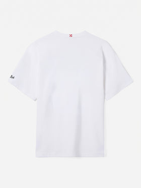 Classic fit cotton jersey t-shirt Portofino with Core de 'sta città embroidery | AS ROMA SPECIAL EDITION