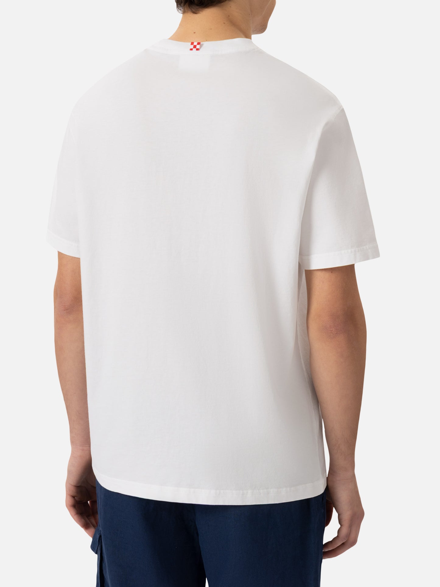 T-Shirt Portofino aus Baumwolljersey mit klassischer Passform und Stickerei „Drink WINE feeling FINE“
