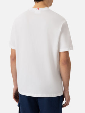 T-Shirt Portofino aus Baumwolljersey mit klassischer Passform und Stickerei „Drink WINE feeling FINE“