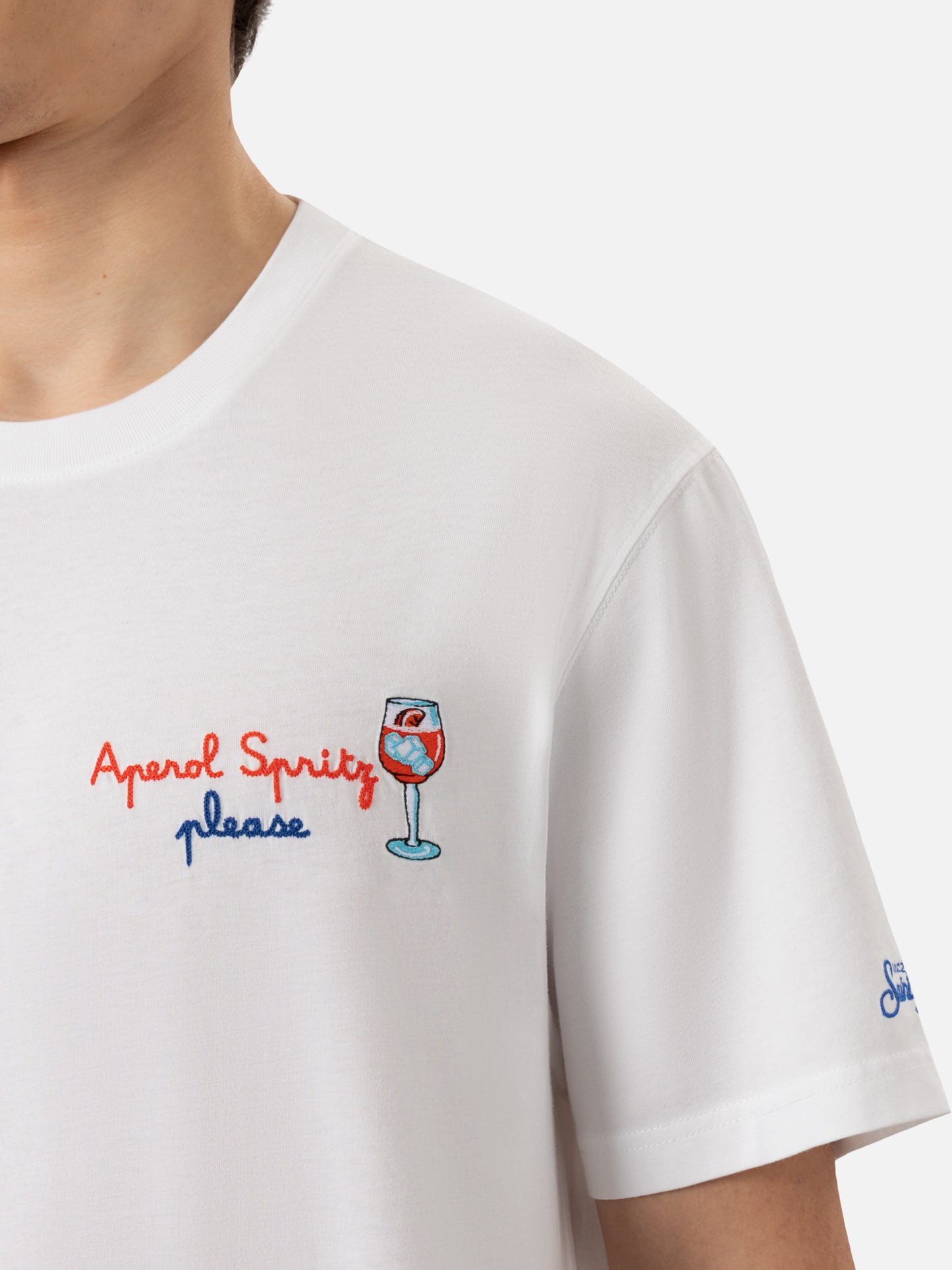 T-shirt Portofino in jersey di cotone classic fit con ricamo Aperol Spritz, please | APEROL SPECIAL EDITION