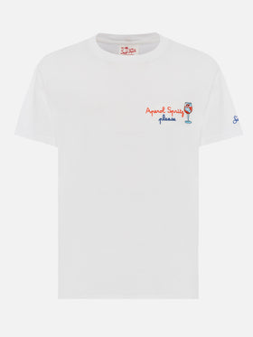 T-shirt Portofino in jersey di cotone classic fit con ricamo Aperol Spritz, please | APEROL SPECIAL EDITION