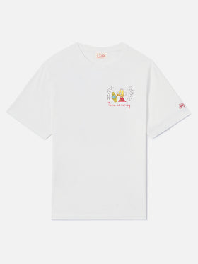 White Portofino t-shirt with Time Is Money! embroidery | Special Edition