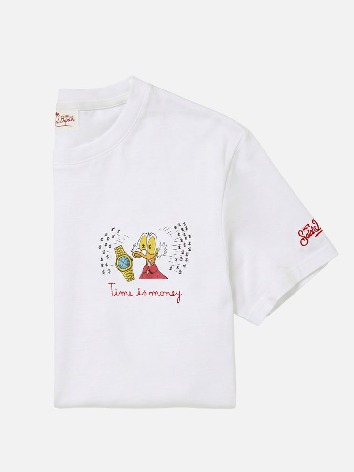 T-shirt Portofino bianca con ricamo Time Is Money! | Special Edition