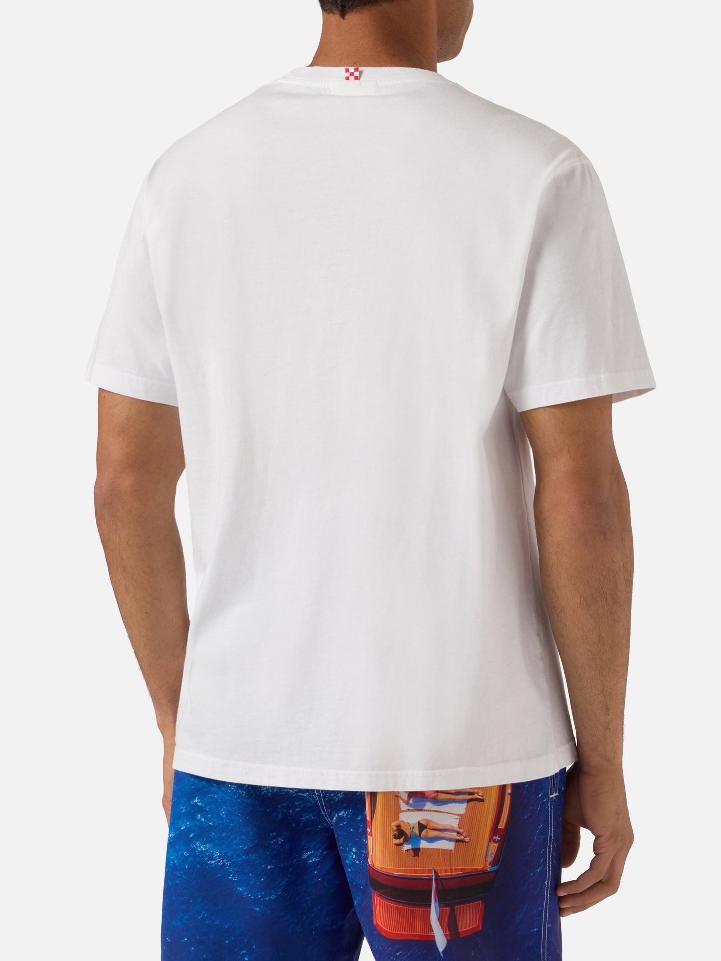 T-shirt Portofino bianca con ricamo Faccio Tutto A Fin Di Bere | Special Edition