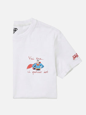 T-shirt Portofino bianca con ricamo Vai Tra Ci Penso Io! | Special Edition