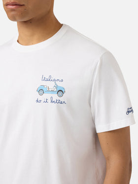 T-shirt Portofino bianca con ricamo Italians Do It Better