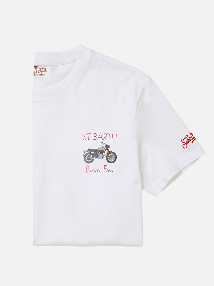 White Portofino T-shirt with Born Free embroidery | Special Edition