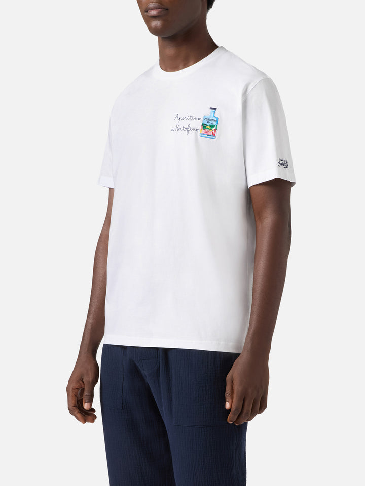 T-shirt Portofino bianca con ricamo Aperitivo A Portofino | Special Edition