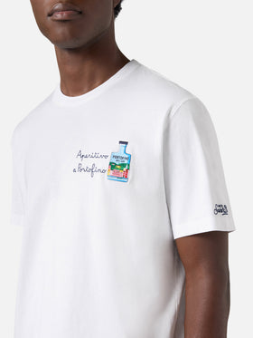 White Portofino T-shirt with Aperitivo A Portofino embroidery | Special Edition