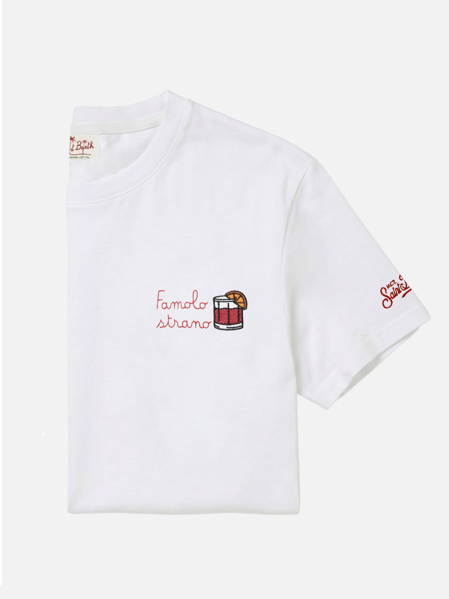 T-shirt Portofino in jersey di cotone classic fit con ricamo Famolo strano | INSULTI LUMINOSI SPECIAL EDITION