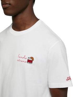 T-shirt Portofino in jersey di cotone classic fit con ricamo Famolo strano | INSULTI LUMINOSI SPECIAL EDITION