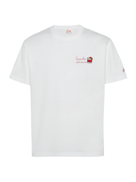 Classic fit cotton jersey t-shirt Portofino with Famolo strano embroidery |INSULTI LUMINOSI SPECIAL EDITION