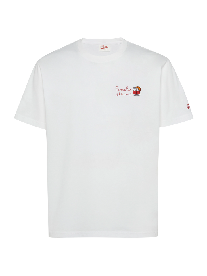 Classic fit cotton jersey t-shirt Portofino with Famolo strano embroidery |INSULTI LUMINOSI SPECIAL EDITION - MC2 Saint Barth