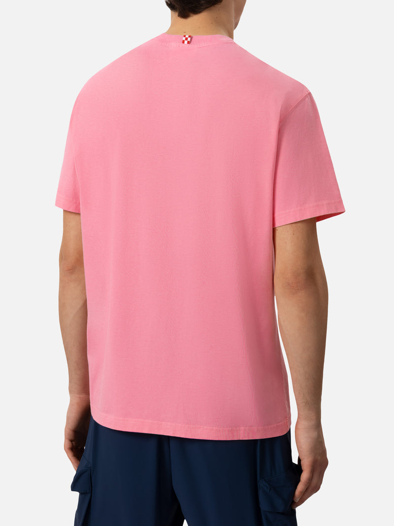 Classic fit cotton jersey t-shirt Portofino with Per certi Versi, per altri Bevi embroidery