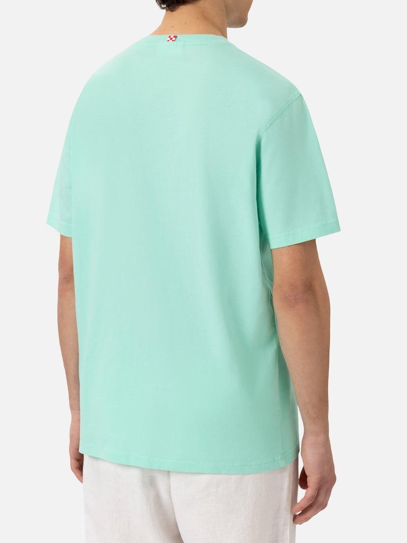 T-shirt Man Portofino in jersey di cotone classic fit con ricamo Sabato Divino Domenica Divano