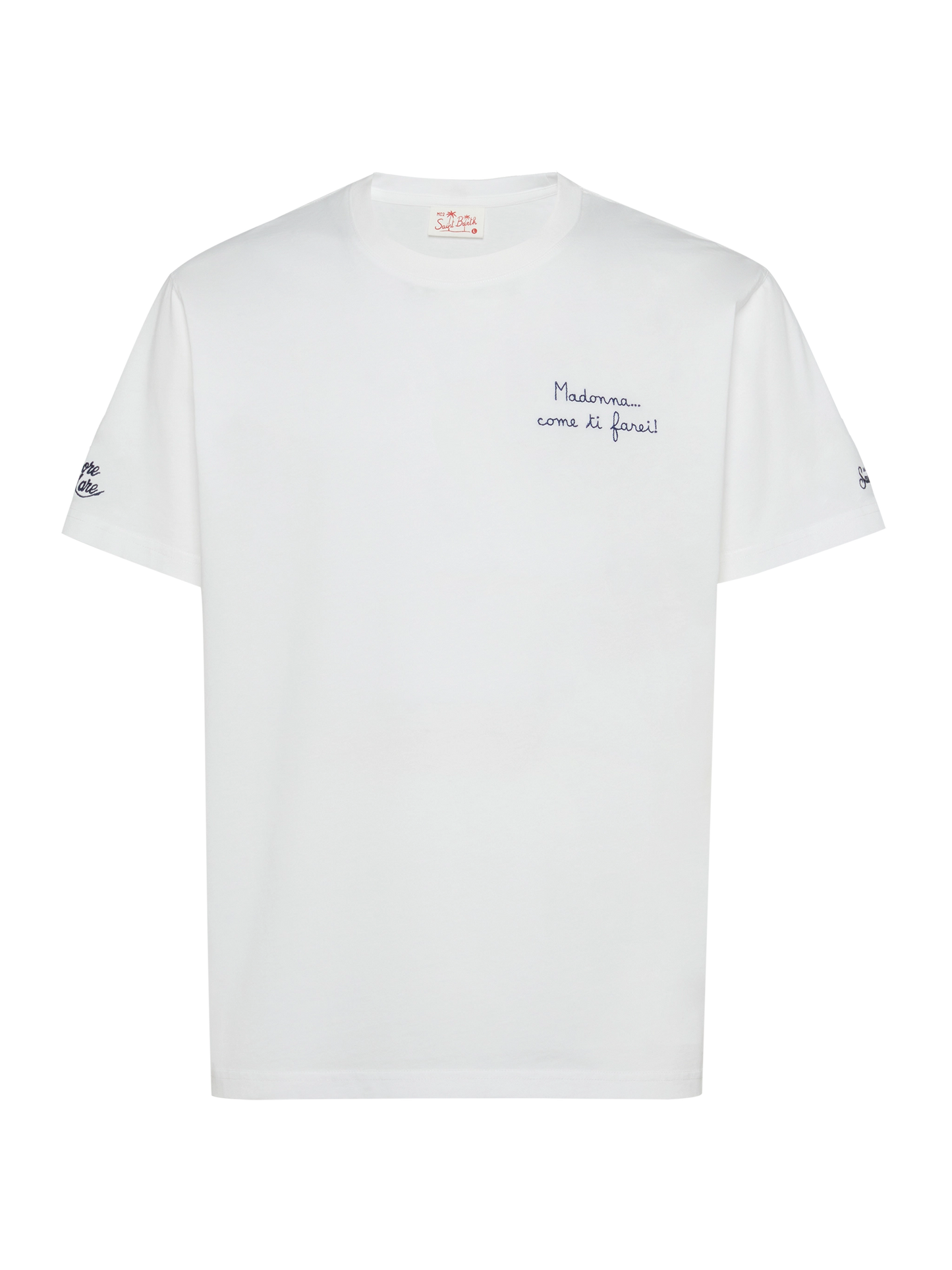 Klassisch geschnittenes Baumwolljersey-T-Shirt Portofino mit Come ti farei! Stickerei | SAPORE DI MARE SONDERAUSGABE