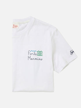 Camiseta de algodón jersey de corte clásico Portofino con bordado Forte Marmino 