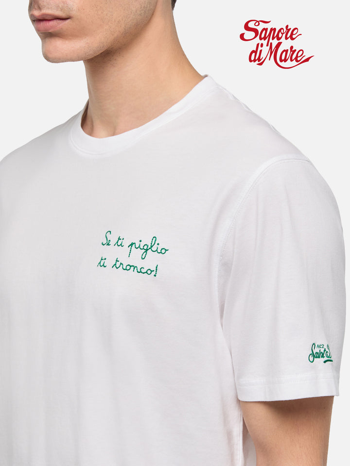 T-shirt Portofino in jersey di cotone classic fit con ricamo Se ti piglio ti tronco! | SAPORE DI MARE SPECIAL EDITION