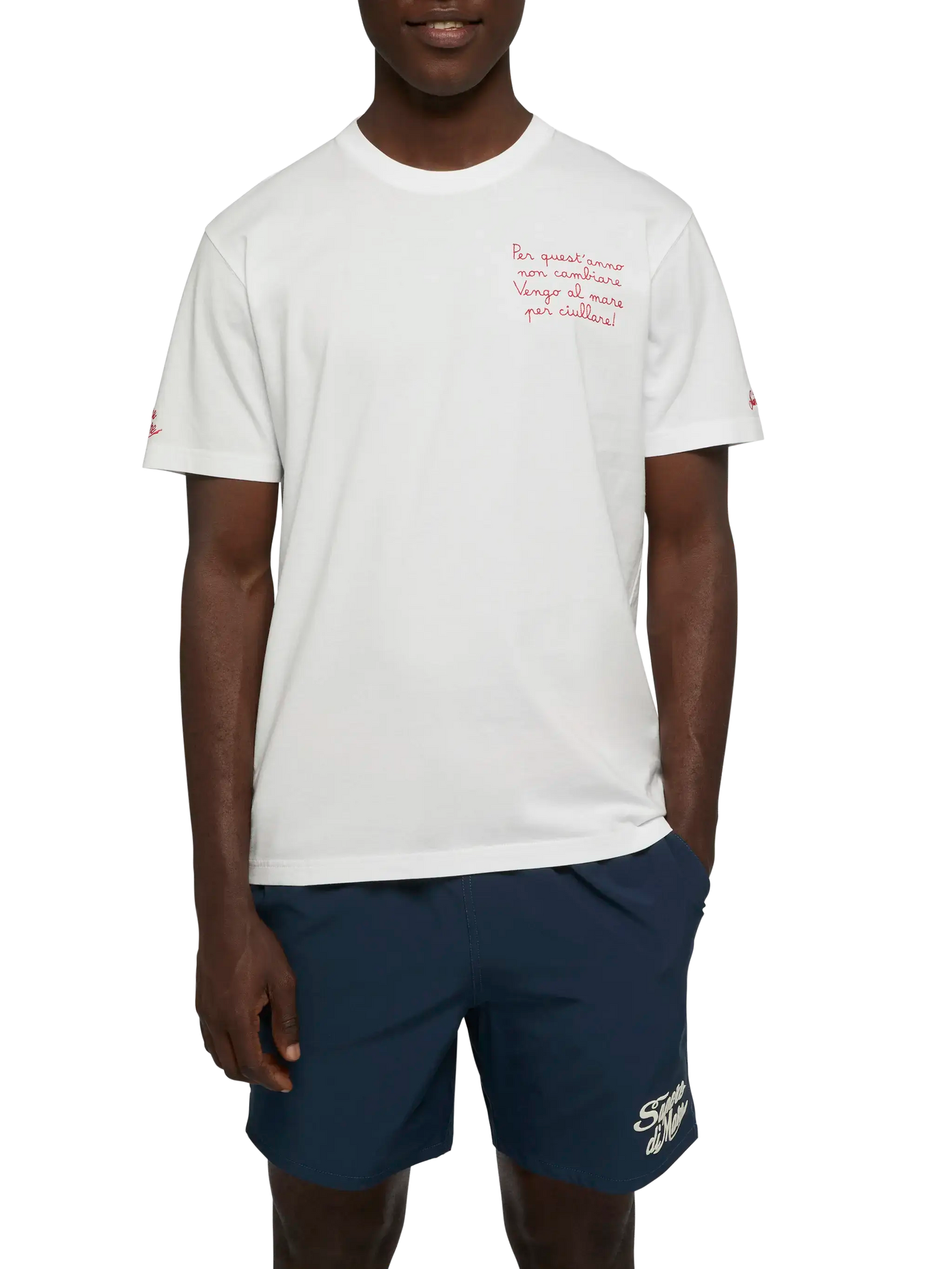 T-shirt Portofino in jersey di cotone classic fit con ricamo Vengo al mare | SAPORE DI MARE SPECIAL EDITION