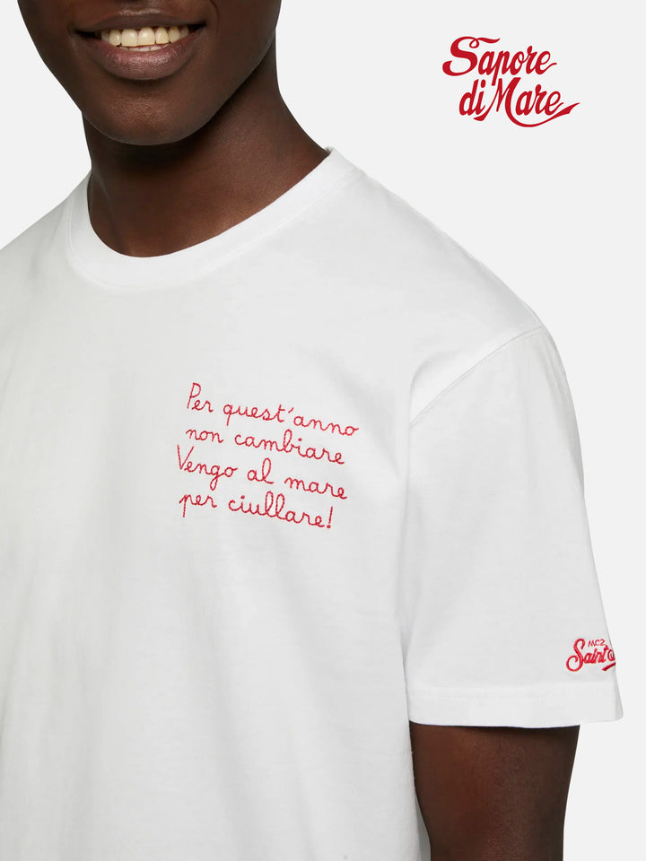 T-shirt Portofino in jersey di cotone classic fit con ricamo Vengo al mare | SAPORE DI MARE SPECIAL EDITION