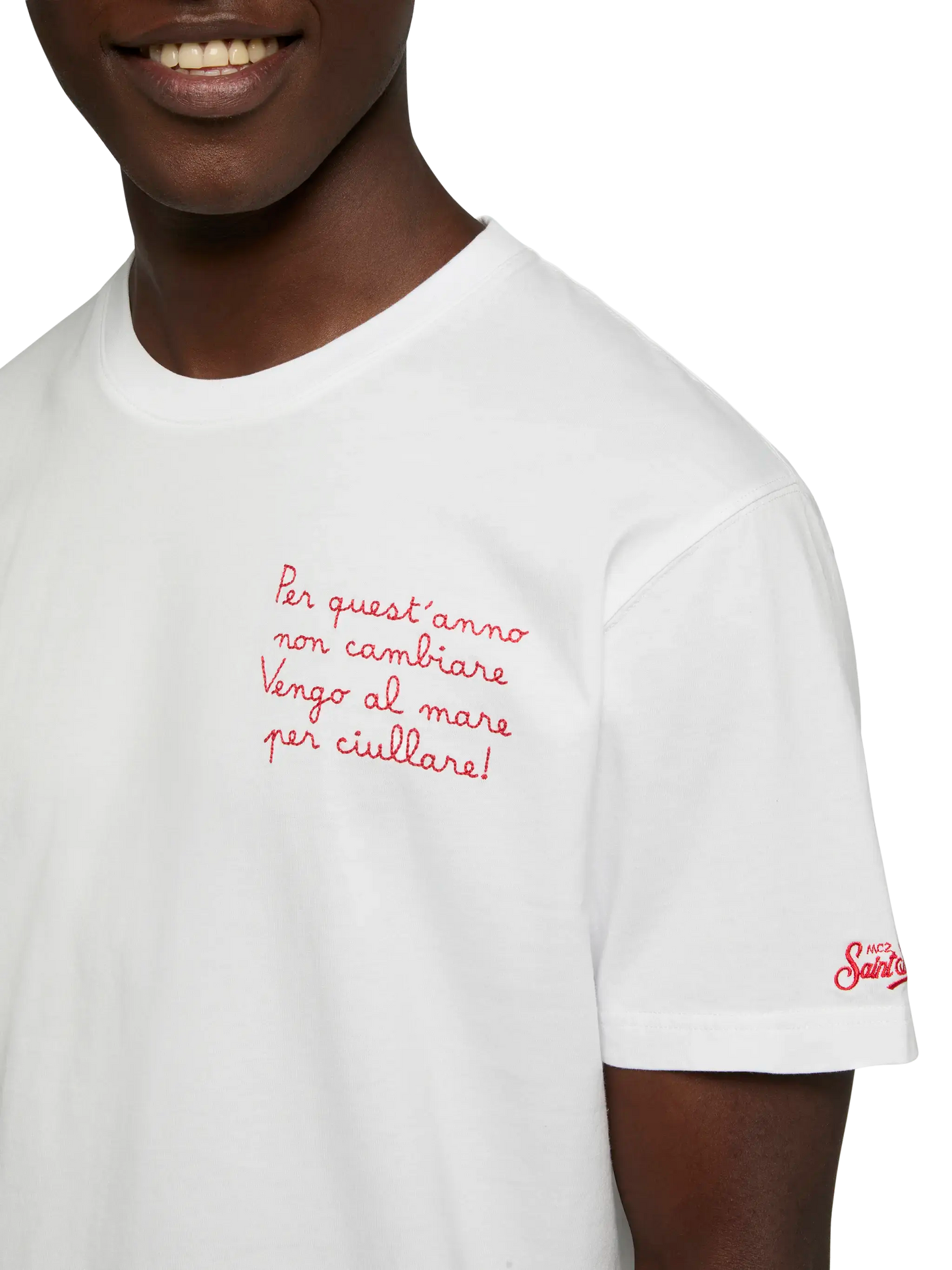 T-shirt Portofino in jersey di cotone classic fit con ricamo Vengo al mare | SAPORE DI MARE SPECIAL EDITION