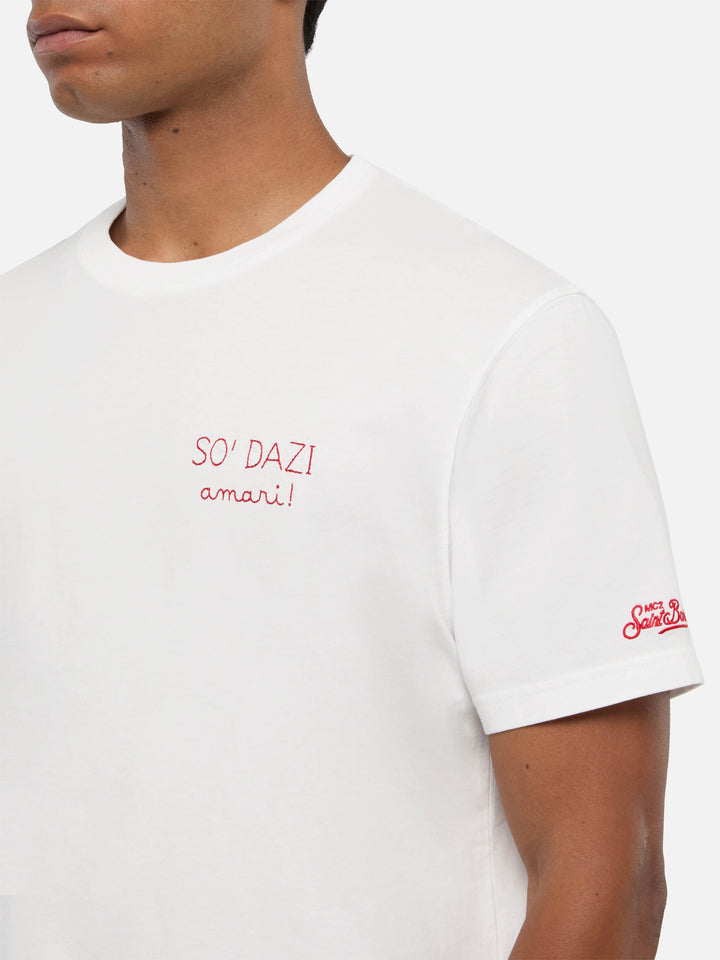 Classic fit cotton jersey t-shirt Portofino with Dazi Amari embroidery