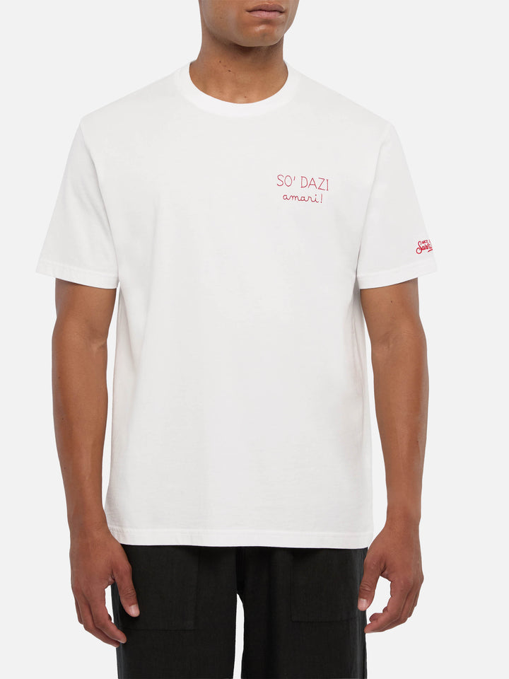 Classic fit cotton jersey t-shirt Portofino with Dazi Amari embroidery