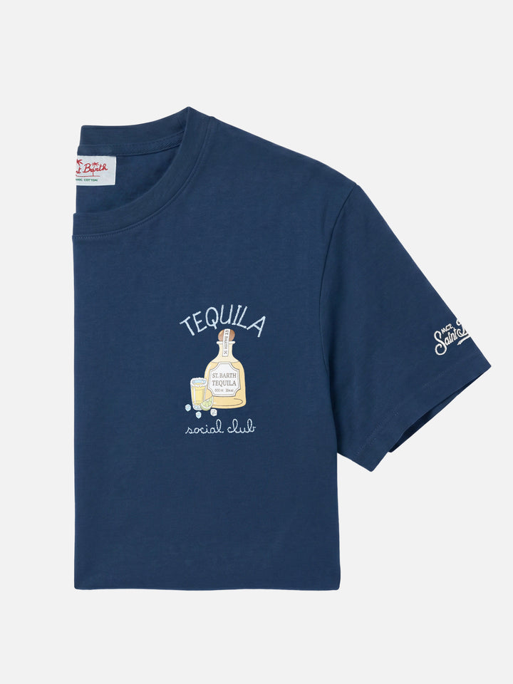 Blue Portofino T-shirt with Tequila Social Club embroidery