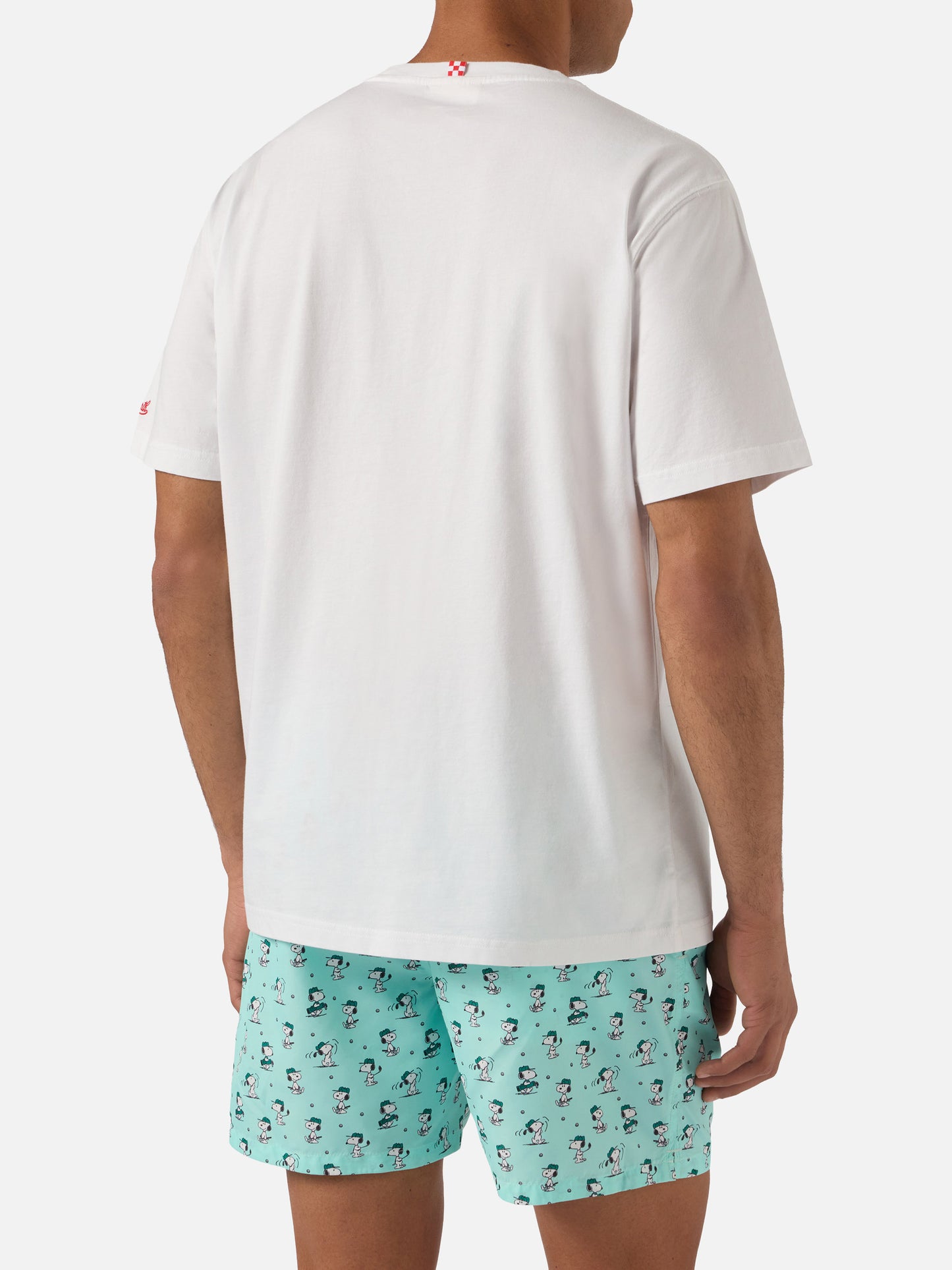 White Portofino T-shirt with Snoopy Family Affair embroidery | Special Edition