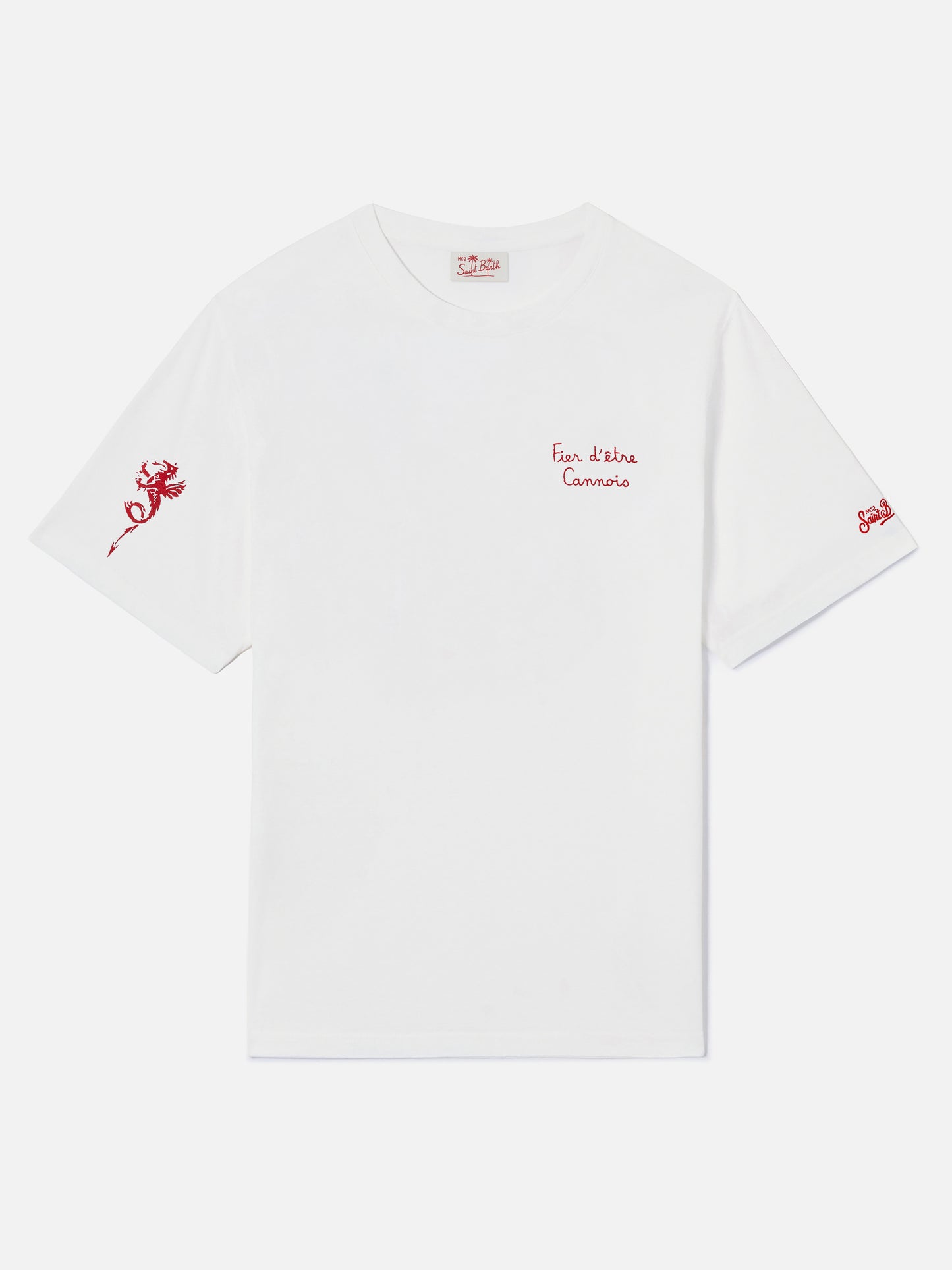 White Portofino T-shirt with AS Cannes Fier d'être Cannois embroidery | Special Edition